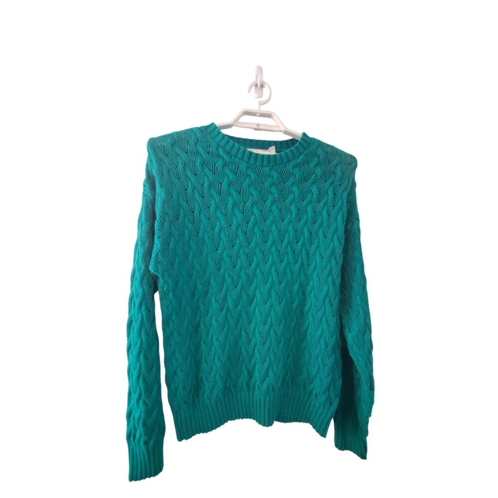 Jos A Banks Sportswear vintage sweater mens XL USA green teal cotton